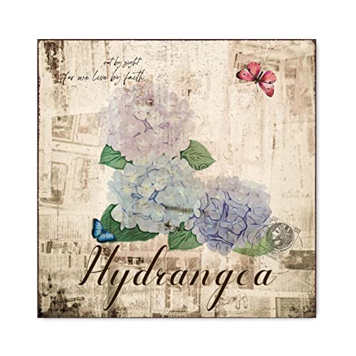 Décoration murale pour enfants et salon avec panneau bois et hortensia
