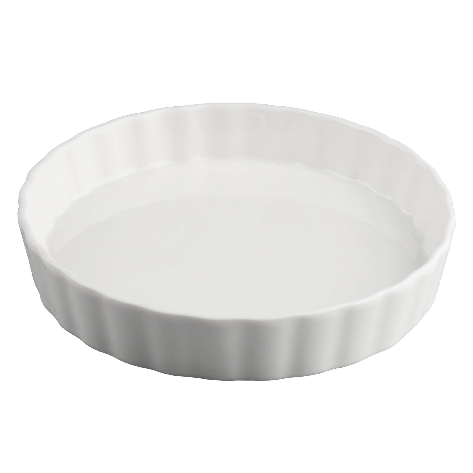 Teglia per quiche in ceramica ø 18 cm Teglia Tonde da Forno in Porcellana Piatto Per quiche In Ceramica non Appiccicoso per Crostate di Frutta, Torte e Quiche - Bianco