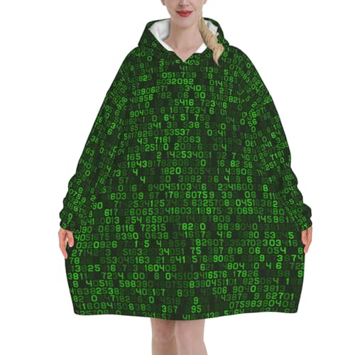 Sweat à capuche couverture code informatique flanelle unisexe à manches