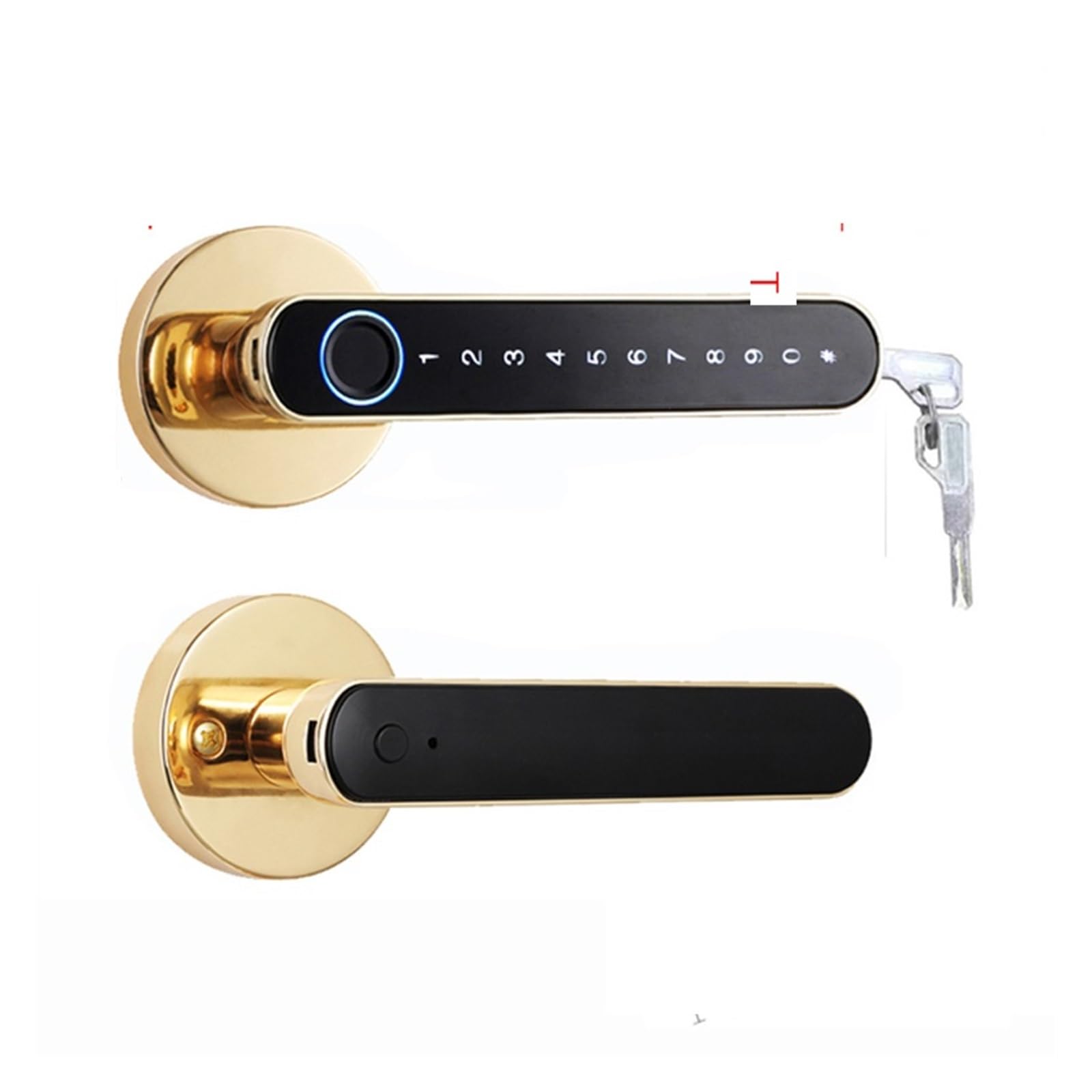 CVFRDD Smart Door Knob, Biometrics Finrprint Smart Door Handle Locks Password Electric Digital APP For Home Keyless Entry Door Handle(3200GOLD)