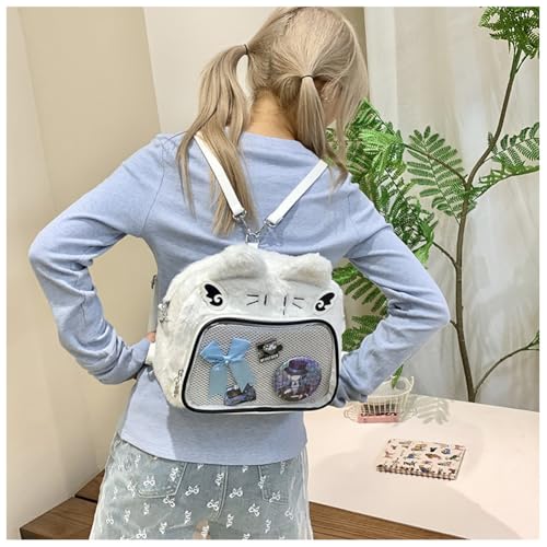 Image of Cute Cat Ita Bag Pin Display Backpack Kawaii Furry Ita Bag Crossbody Y2k Aesthetic Shoulder Purse(Pins NOT Included)
