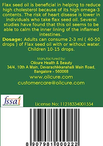 Oilcure Flax Seed Oil - 100 ml - Image 2 thumbnail
