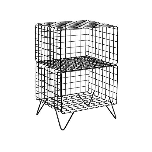 Telephone Table, Sofa Side Table,Telephone Table,Bedroom Bedside Table,2 Layer Storage Shelf,Bookshelf,403258CM(Color:Black)