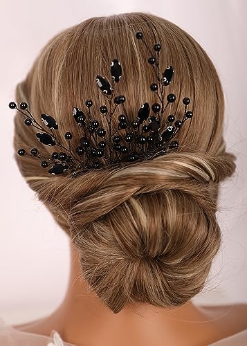 Épingles à cheveux perles noires pour parfaire votre look de bal et soirée d'Halloween