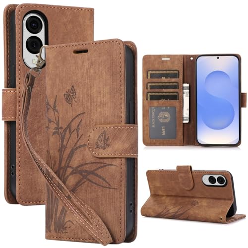 Étui portefeuille Xiaomi 15T Pro cuir marron antichoc housse rabat avec dragonne
