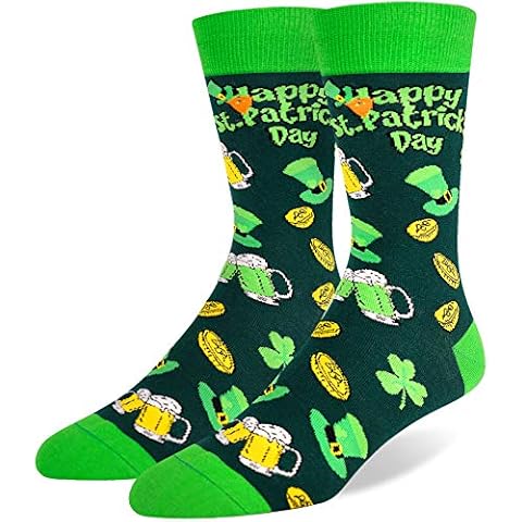 Dsia Zamur St. Patrick's Day Socks Men Women, Novelty Clovers Beer Gift Crew Socks for Teenage Boys Girls Size 6-13 Cover