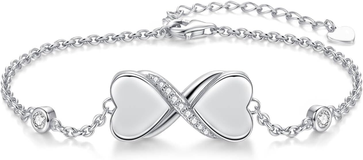 Double Urn Bracelets for Ashes for Women: Sterling Silver Dual Cremation Charms Bracelet Jewelry Hold Two Ashes - Burial Memorial Keepsakes Charms Jewelry Gifts for Loved Ones