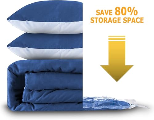 Miniatura 6 de Bolsas de almacenamiento al vacío, 10 bolsas selladoras pequeñas que ahorran espacio con bomba de mano de viaje, bolsas de compresión herméticas