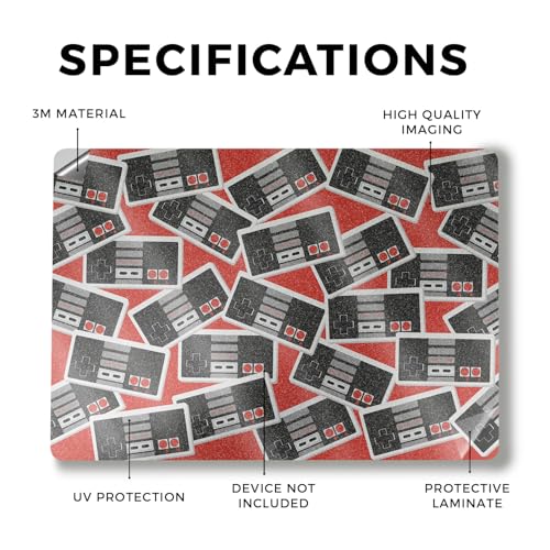 Image of Glossy Glitter Laptop Skin Compatible with Alienware M18 R2 (2024) - Retro Controllers 3 - Premium 3M Vinyl Protective Wrap Decal Cover - Easy to Apply | Crafted in The USA by MightySkins