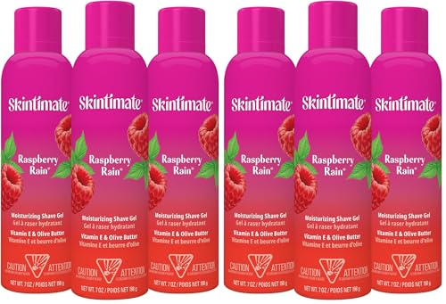 Skintimate Raspberry Rain Shave Gel for Women | Skintimate Shaving Cream for Women,Womens Shaving Cream,Shave-Cream,Shaving-Foam,Womens-Shave Gel,7oz each,(Pack of 6)