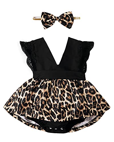Baby Girl Dresses 6-9 Months Lace Ruffle Romper Skirt Black Leopard Dress Summer Baby Sundress Infant Girl Clothes 6-12 Month #TOP28