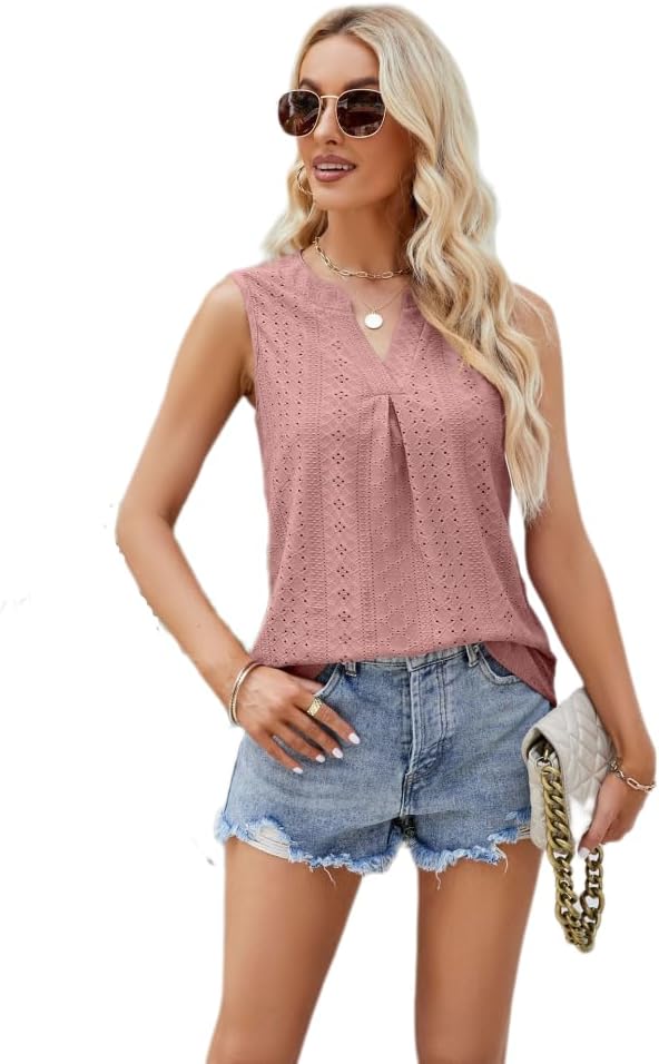 PARISUWomen Down Shirt Dressy Casual Womens Tops Summer Tank Top for Women Sleeveless Shirts Spring V Neck Dressy