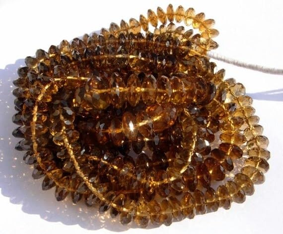 Quartz bière rondelles facettées AAA 6.5-8.5mm pour bijoux haut de gamme
