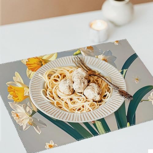 Sets de table Narcisse lavables pour protéger les tables des plats chauds