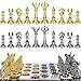 Kvintes Metal Chess Set and Checkers Game Set 15 inch(2 in 1) Chess Board Games for Adults Metal Chess Pieces & Portable Folding Wooden Chess Board Travel Chess Sets Chess Pieces with Storage Box