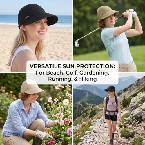 Everyrush Wide Brim Sun Visor Hat 2-Pack Adjustable for Women - 5