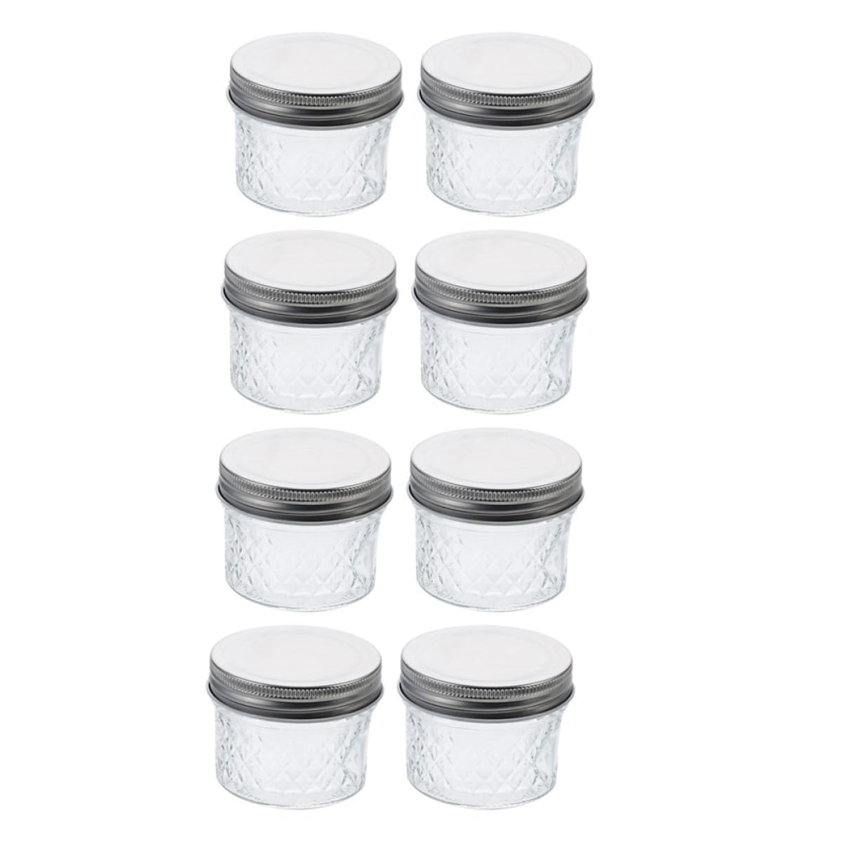 Kichvoe Barattoli di Vetro Trasparenti Piccoli 100ml Set da 8 Coperchio Sigillato per Cucina, Contenitori Ermetici per Marmellata, Dolci e Conserve, Vasetti per Alimenti Freschi