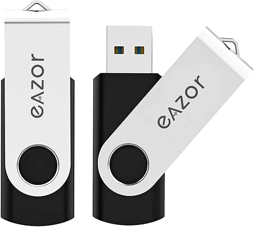 Memoria USB 128G de 128 GB, disco duro externo, almacenamiento de memoria USB, paquete de 2 unidades negras (paquete de 2)