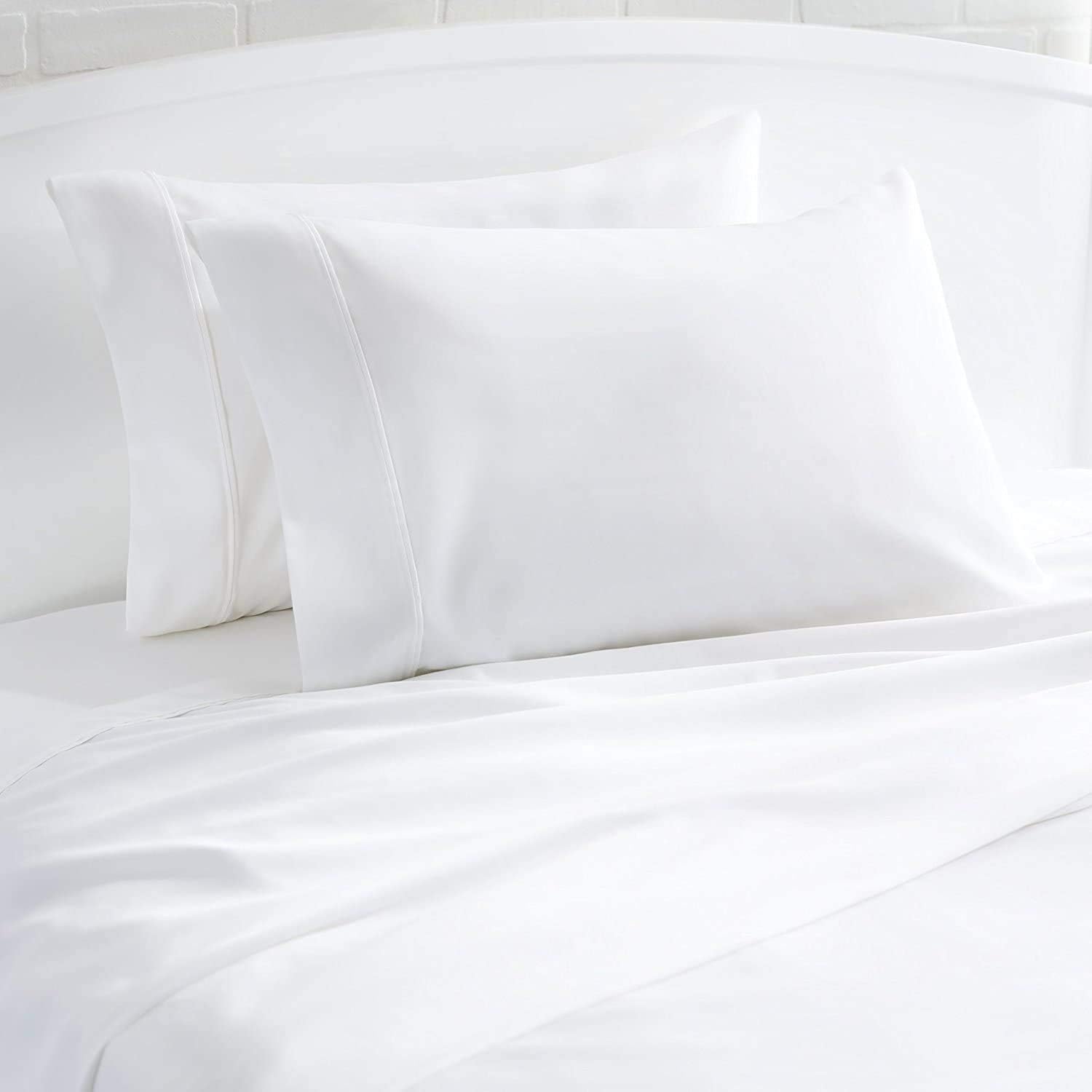 1000 TC Cotton Bed Sheets on Amazon - 2 Pc White-King Pillowcover, Single Ply Long Staple Combed Cotton Yarns, Best Luxury Hotel Sheets Like Sateen Weave