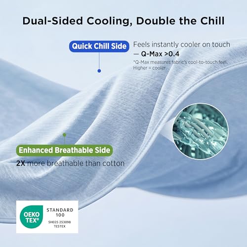 Image of Bedsure Light Blue Cooling Blanket King Size for Hot Sleepers - Summer Cold Blanket for King Size Bed with Rayon Derived from Bamboo, Ice Cool Cold Arc-Chill Thin Summer Bedding Essentials, 108x90