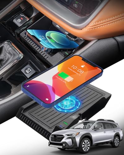 CarQiWireless Wireless Charger for Subaru Outback 2025 2024 2023 2022 2021 2020,Car Interior Tray Accessories for Subaru 2020-2025 Center Console Organizer Wireless Charging Pad