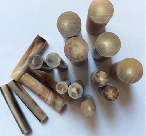 Tiger 10pcs Varied Size and Colour Water Buffalo/Yak Horn Rod Roll Blanks (Black, 2.8X6.0)