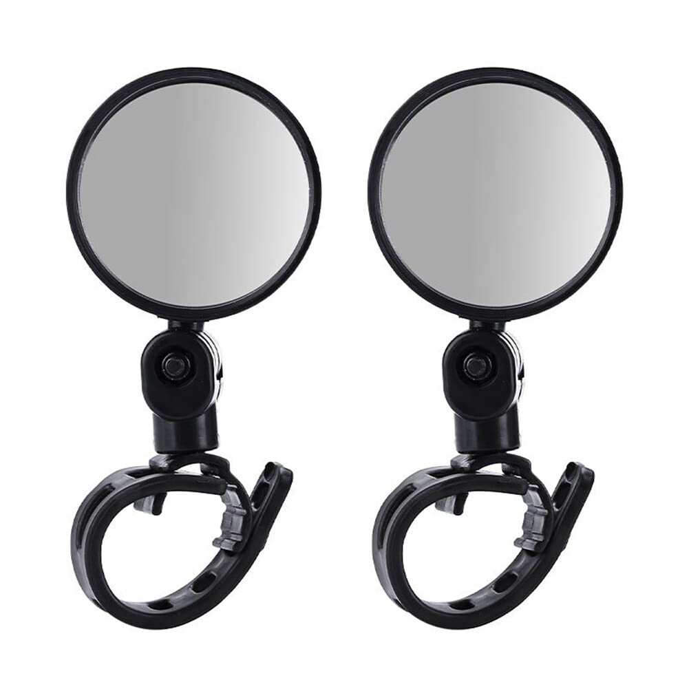 ihreesy Round Bike Mirrors,1 Pair ABS 15mm-35mm Adjustable Handlebar Rear View Mirrors 360°Rotation Motorcycle Mirror Handlebar Mount Universal Road Bicycle Mirror,#S