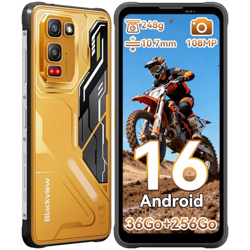 Blackview Fort 5 Android 16 Téléphone Portable Incassable 248g/10.7mm Ultra-Fin, 108MP+50MP+13MP Vision Nocturne, 36Go+256Go/2To, 6.78'' 120Hz Smartphone...