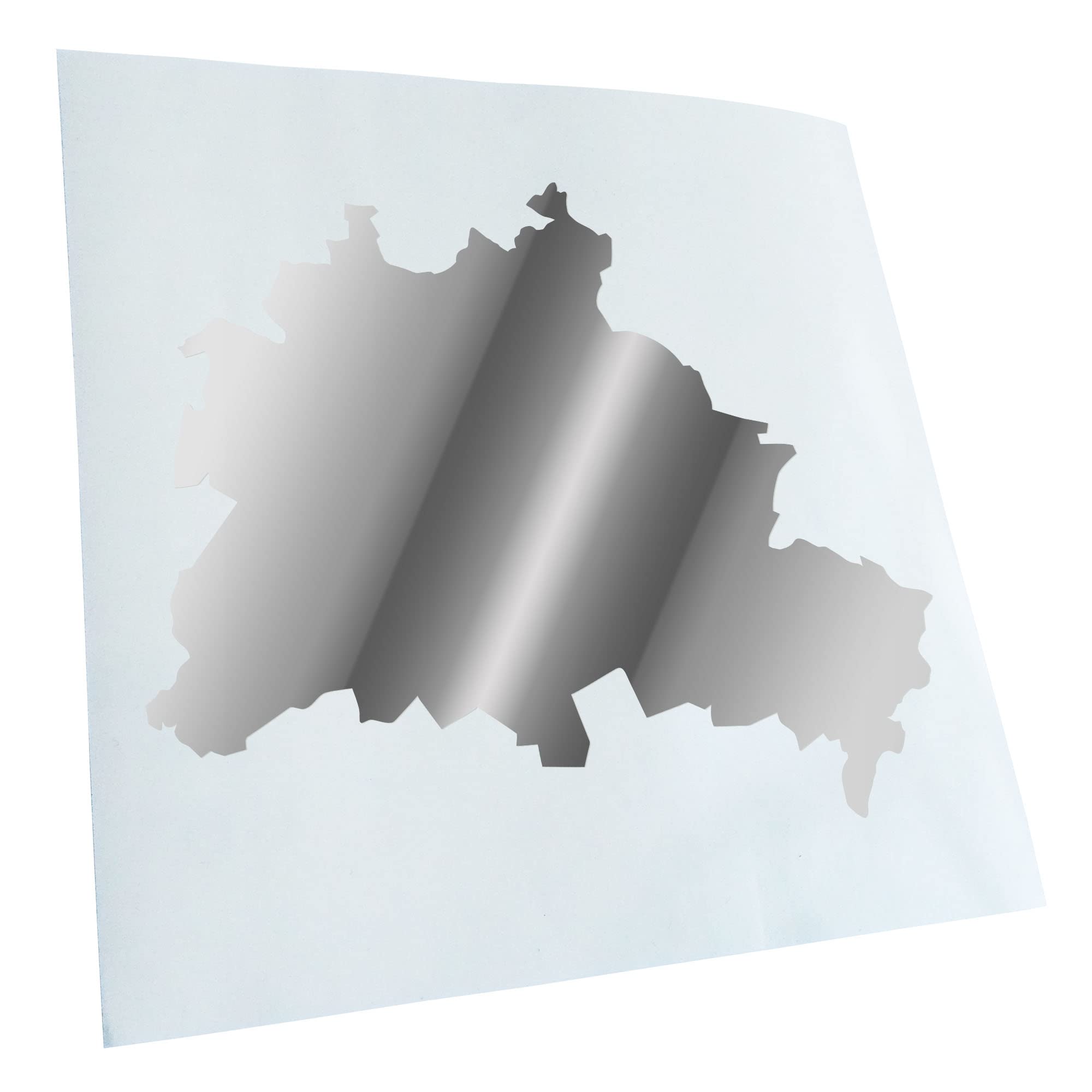 Kiwistar - Car Sticker - Chrome - 60 x 50 cm Berlin Germany Silhouette - Rear Window Car Sticker Weatherproof for Car Truck Moped Truck - Sticker Exterior Self-Adhesive Tuning Accessories for Windows