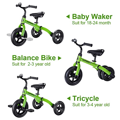 image for YGJT 3 in 1 Tricycle for Toddlers Age 2-5 Years Old, Folding Kids Bala