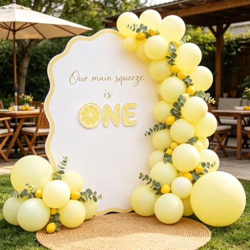 Image of 108Pcs Double Stuffed Light Yellow Balloon Garland Arch Kit
