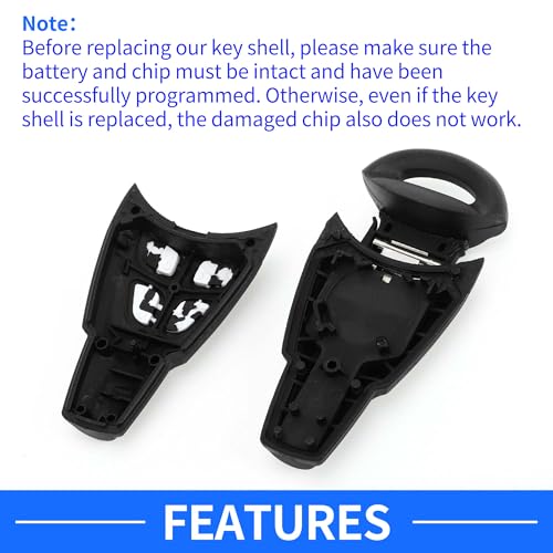 Coque de clé pour Saab 93 2007-2012 boîtier finition haute qualité