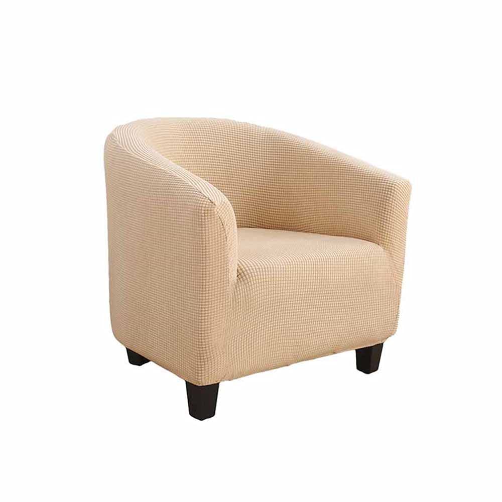 Highdi Cream Color Stretch Tub Chair Slipcover 1 Piece Club Sofa Cover For Armchair, Waterproof Polar Fleece Removable Washable Furniture Protector Cover Couch Covers For Living Room Cafe (Cream Color)