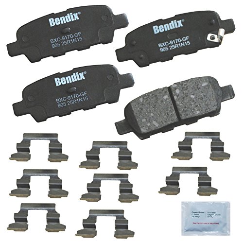 Image of Bendix Priority1 CFC905 Ceramic Rear Brake Pads for INFINITI FX35,FX37,FX45,G35,M35,M37,M45,M56,Nissan 350Z,Altima,Juke,LEAF,Maxima,Murano,Qashqai,Quest,Rogue Sport,X-Trail,Renault Koleos
