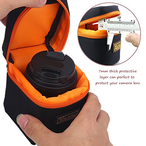 Padded Thick Camera Lens Bag 7Mm Shockproof Protective Pouch Case With Loop Hook For Dslr Camera Lens #TOP2