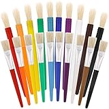 U.S. Art Supply 20-Piece Assorted Hog Bristle Brush Set - Large Thick Paint Brushes, Classroom Paint Brushes for Crafts, Tempera & Acrylic Painting, Ideal for Beginners & Students