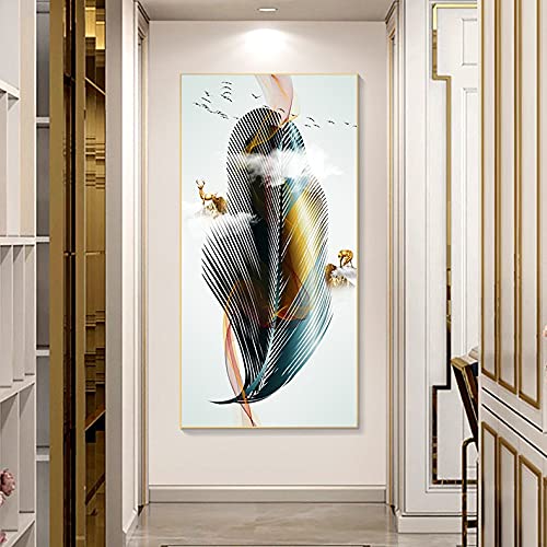 Broderie diamond painting plume 70x120cm kit complet cadeau loisirs créatifs