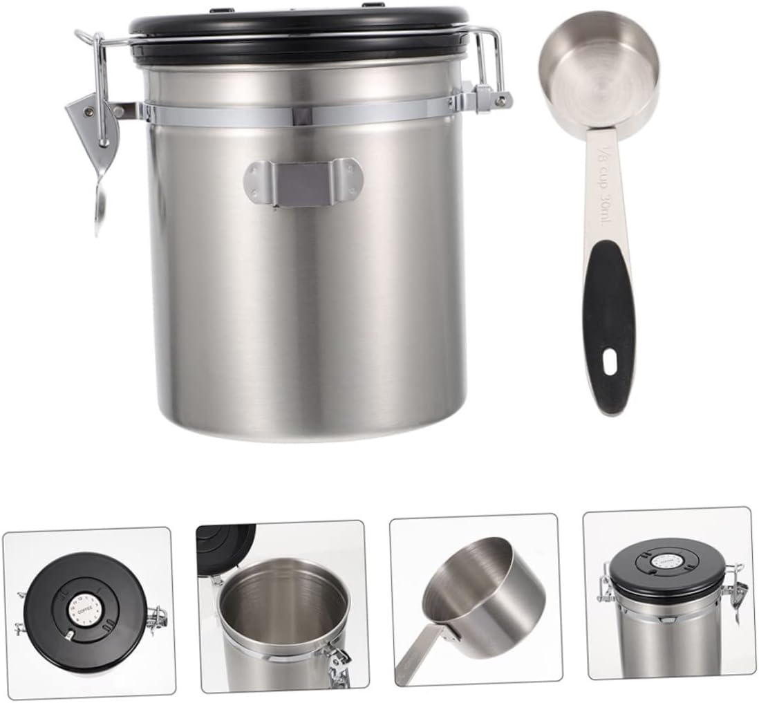 COLLBATH 1set Sealed Container Pet Food Storage Jar with Spoon Airtight Canister for Dog and Cat Treats Capacity and Design for Freshness and Convenience