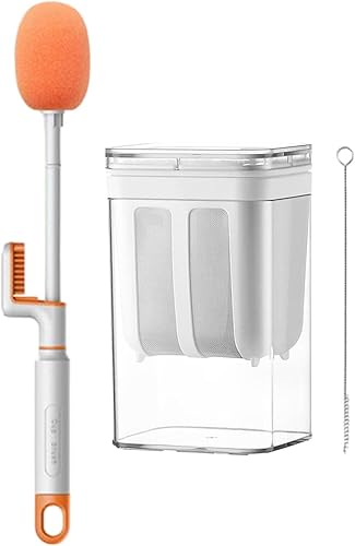 Miniatura 6 de KLKCMS Colador de alimentos para yogur, herramientas de cocina, filtro de té reutilizable, contenedor de leche de nuez casero con tapa con malla de