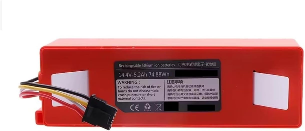 14.4V 5200mAh Li-ion Battery Replacement，Compatible For XIAOMI，Compatible For ROBOROCK，Vacuum Cleaner S50 S55 S60 S65 S5MAX S6 S7 Q5 Q7 MAX S7 MAXV