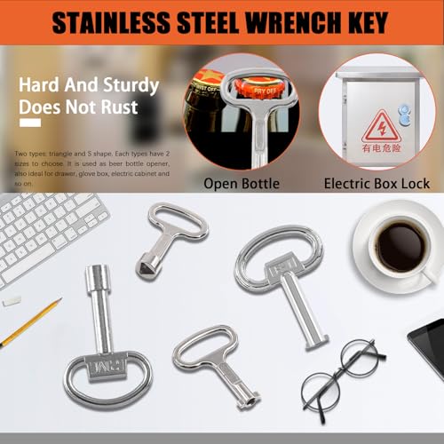 Tanstic 13Pcs Multi-functional Utility Kit - Includes 4-Way Spanner, Square Keys, Water Tap & Faucet Keys for Radiators, Gas & Electric Meter Boxes by Tanstic - Used condition - Image 5