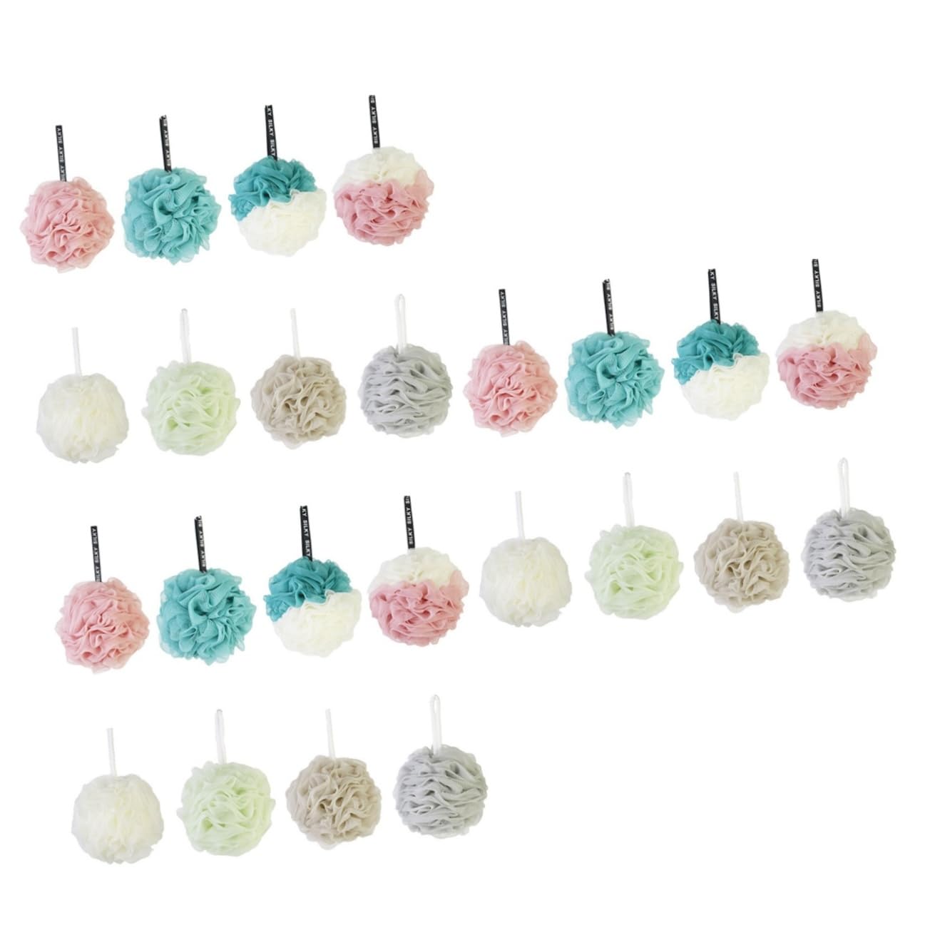 Angoily 24 Piezas Esponjas Bola De Ducha Malla Flor De Baño
