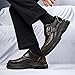Cibenf Men's Leather Monk Strap Loafers Retro Buckle Design Slip On Chunky Platform Non-Slip Lug Sole Business Formal Dress Shoes for Work Wedding (Brown,7)