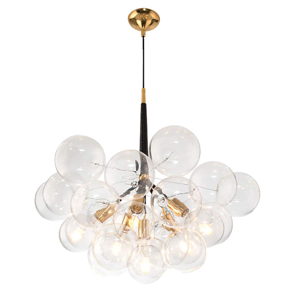 KXEcoLife Chandelier Lighting Fixture, Modern Glass Sphere Ceiling Light for Kitchen Island, Bedroom, Hallway, Bar, Living Room - 4 Lights