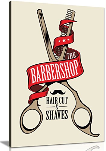 Barber Shop Decor Scissors Canvas Wall Art Picture Print (30x20)