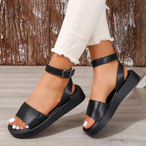 Ankle Strap Sandals with Comfort Insole, Buckle Closure Design, Stylish Summer Footwear, Perfect for Casual or Dressy Occasions Beach Rave Corporate Goth Shoes4