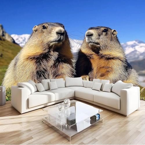 Papier peint panoramique capybara pour transformer un mur blanc - 4