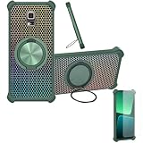 Kinetijy Case Compatible for Samsung Galaxy S5 Active Phone Case Cover [with 1* Tempered Glass Screen Protector] Hybrid Case[360°Ring Support, Magnetic] CX-10-LV