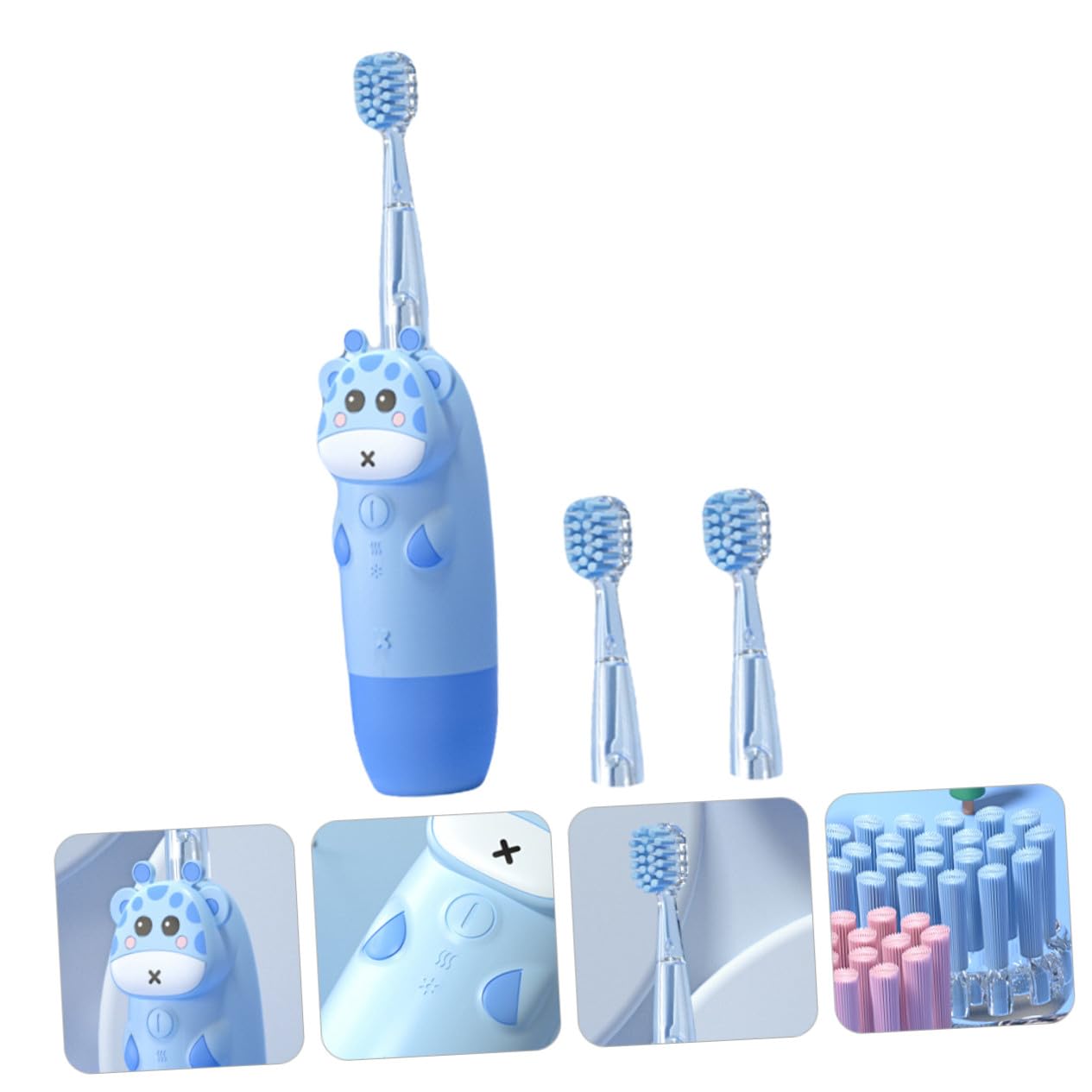 Cepillo de Dientes Eléctrico Infantil Sónico 1 Set Frecuencia Ajustable y Diseño, Adecuado para Cuidado Dental Seguro y Eficaz para Niños y Bebés