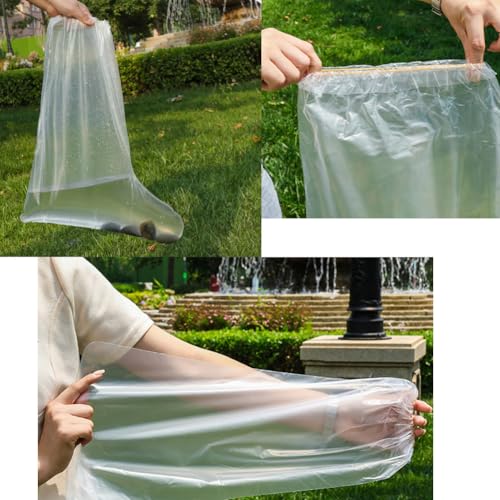 8 Piezas Cubiertas de Zapatos para Lluvia Descartables Impermeables para Exterior Cubrezapatos Largos de Plástico para Mujeres y Hombres Días de Lluvia Transparente miniatura 6
